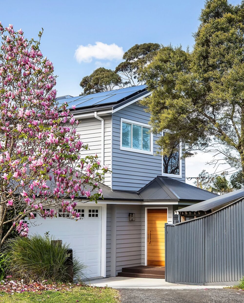 Two-storey weatherboard home, Soft grey weatherboard, by Luxe Effects