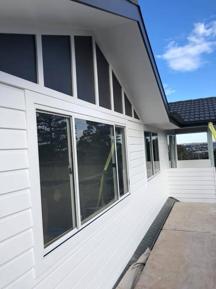 Gable and cladding detail, Crisp white weatherboard, by Luxe Effects
